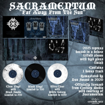 SACRAMENTUM Far Away From The Sun TRIFOLD LP BLACK , PRE-ORDER [VINYL 12"]